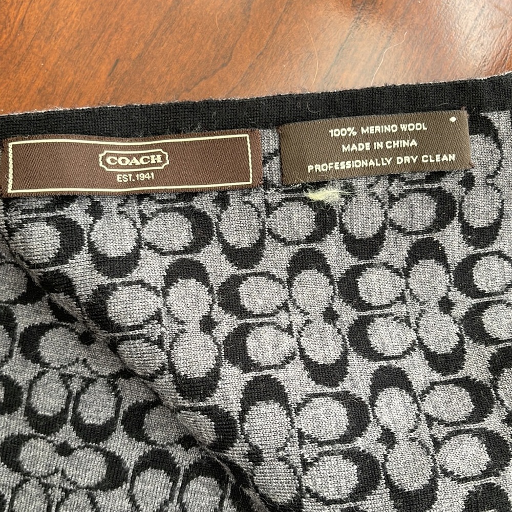 Coach scarf black grey - Picture 2 of 3